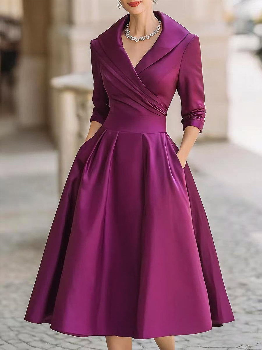 Lina™ | Vestido Midi de Satén